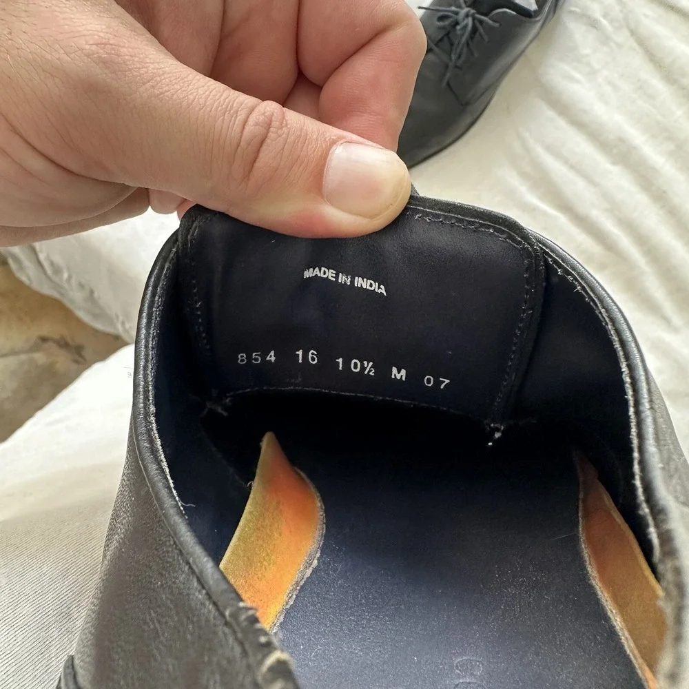 Cole Haan Derby Black Leather Plain‎ Toe Dress Men's Size 10.5 M